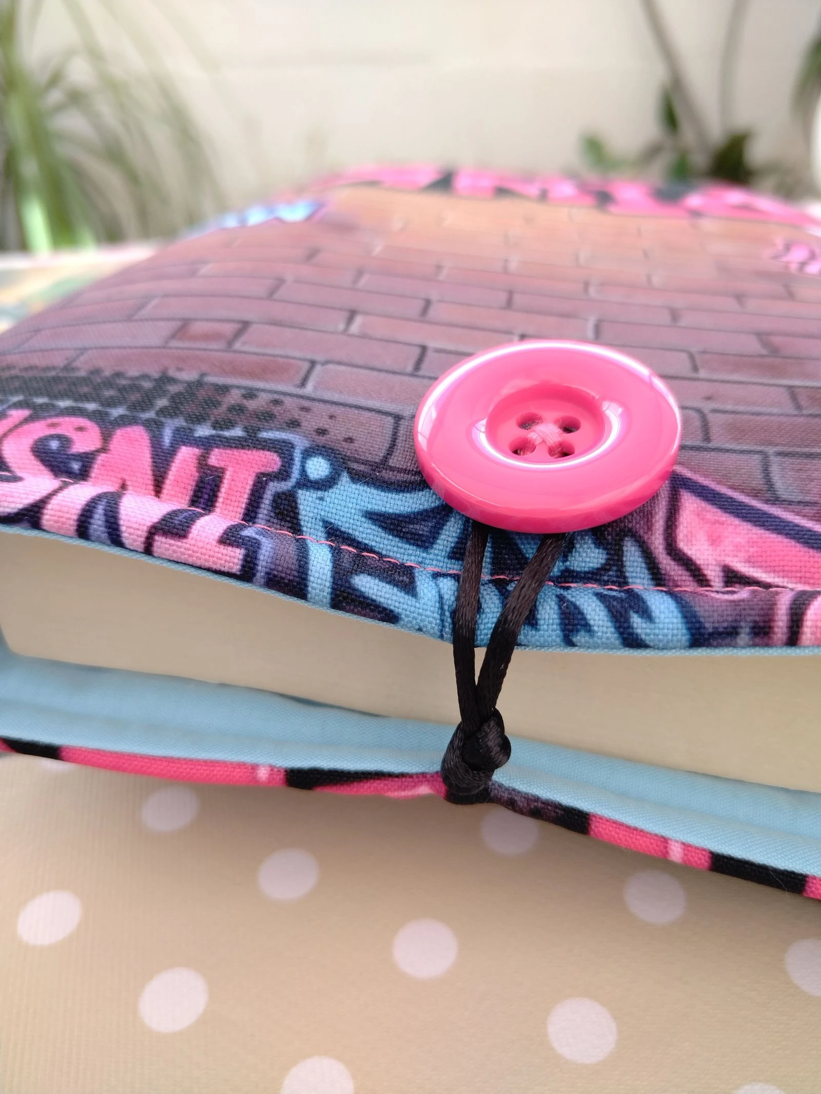 Gewatteerde boekentas - Roze panter graffiti design - Handgemaakt – photo 4